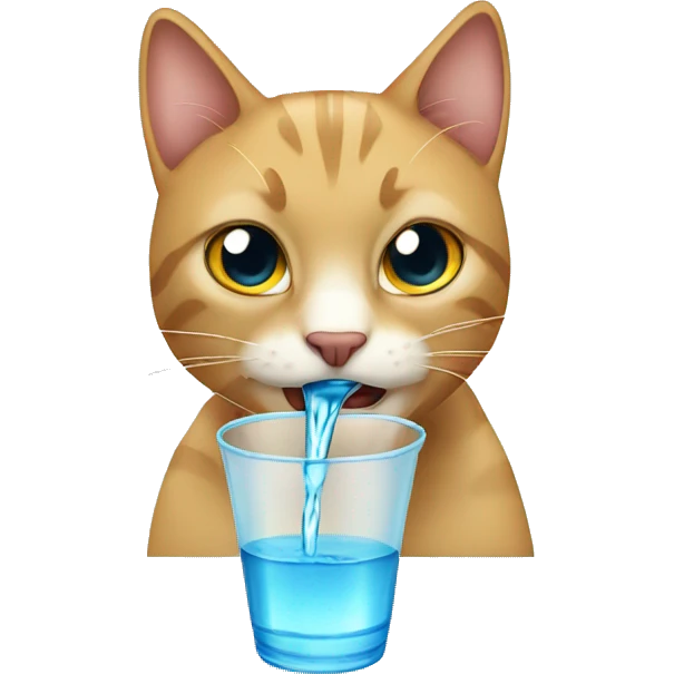 Cat drinking water emoji