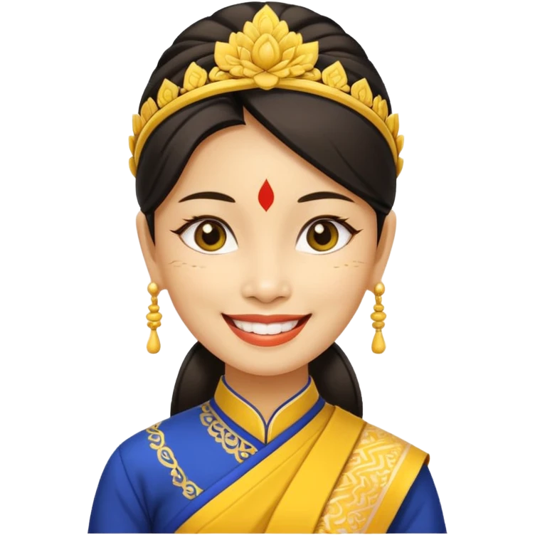 It is meant to depict a Thai woman, a yellow Asian, in the standard attire of her country.The emote is meant to depict a Thai woman in the classic attire of her country. emoji