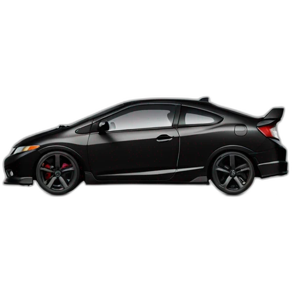 honda civic 2008 brazilian si black with black wheels emoji