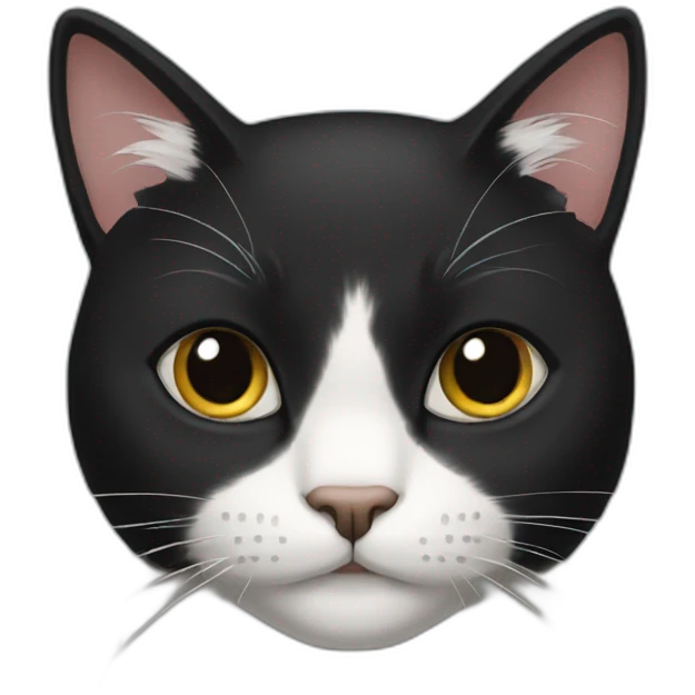Cat with black hair with black coat emoji