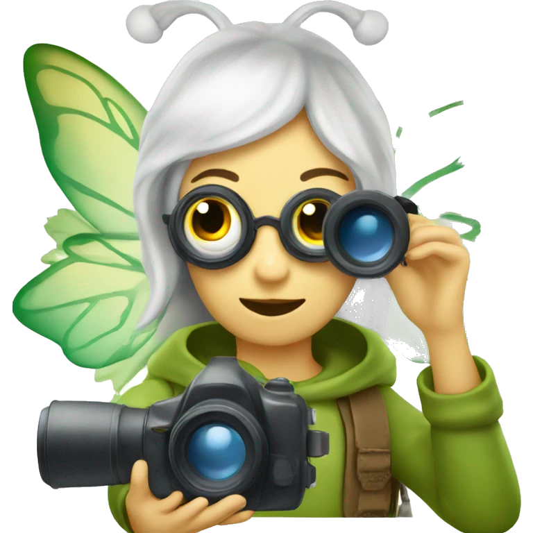  fairy with binoculars and camera emoji