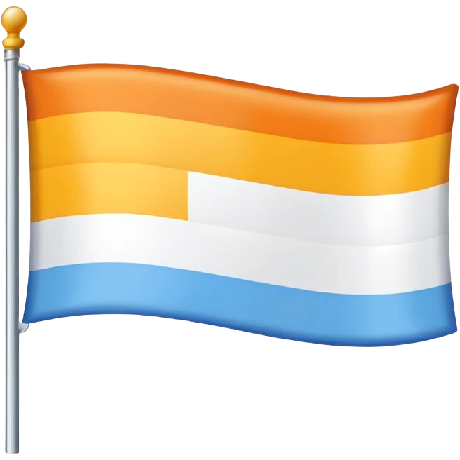 I want a flag made up of orange, Yellow, white, sky blue, and blue emoji