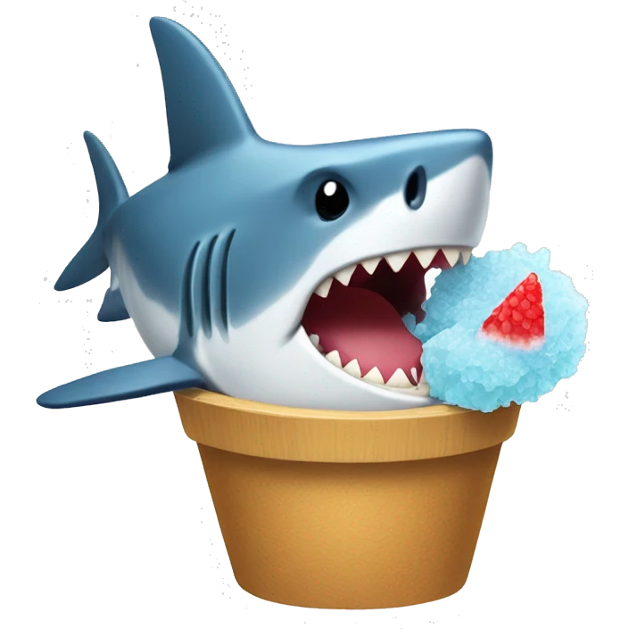 shark eating a hawaiian shaved ice emoji
