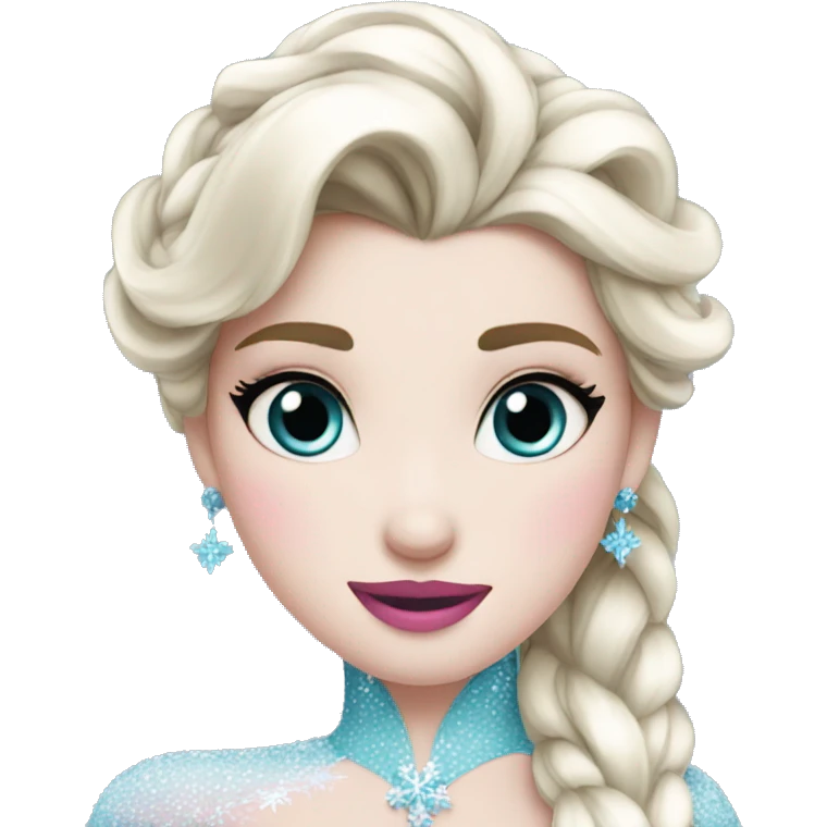 elsa frozen with pink lips emoji