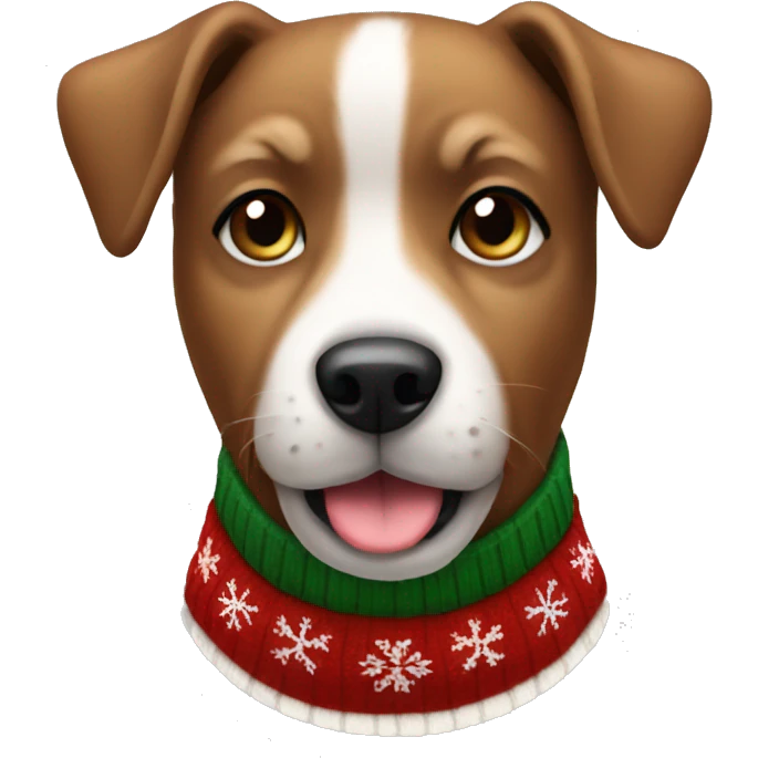 dog wearing christmas sweater emoji