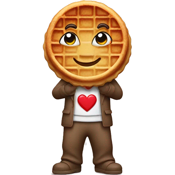 mini Waffle man with heart emoji