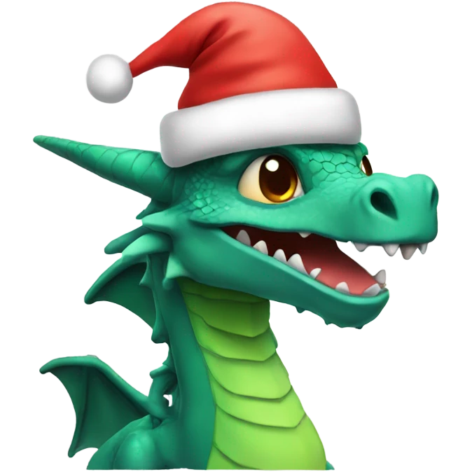 Dragon with Santa hat emoji