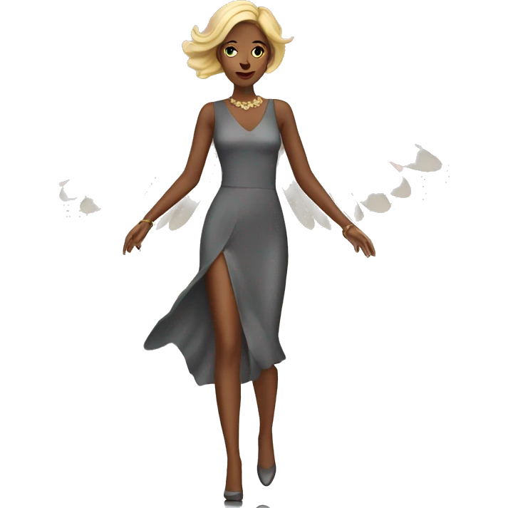 woman on runway with wings  emoji