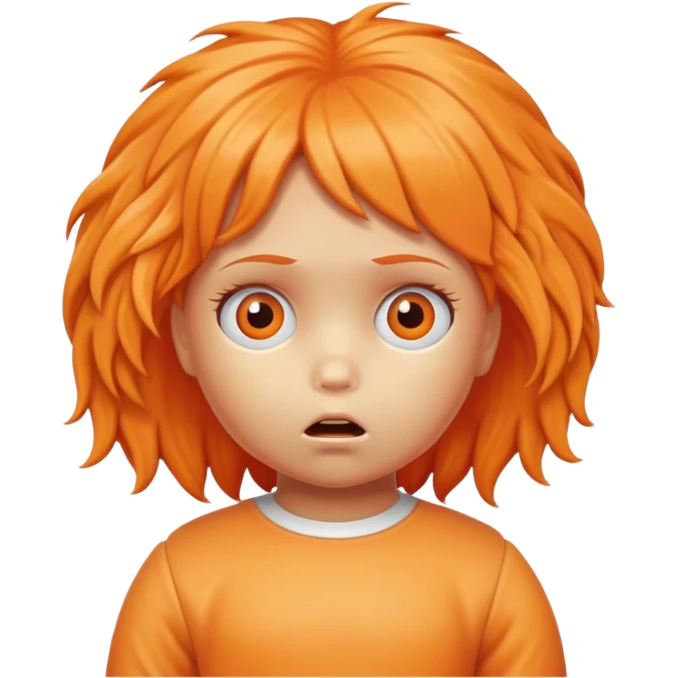 muñeco infantil naranja con pelos de ansiedad emoji