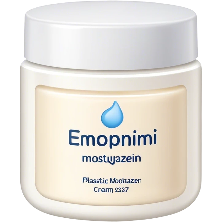 body moisturizer cream pot with label emoji