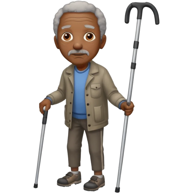 Old black man with crutches emoji