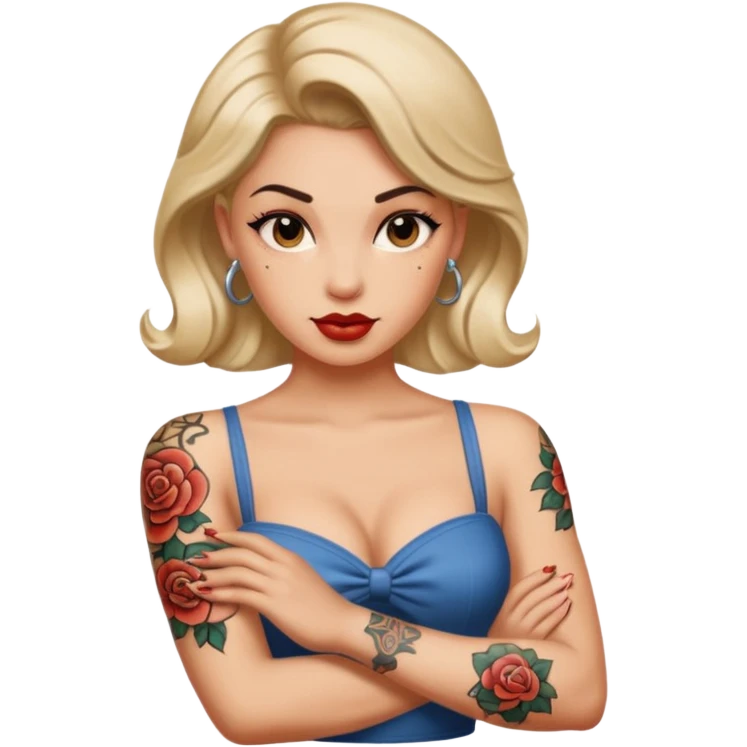 in arm pin-up tattoo all-over emoji