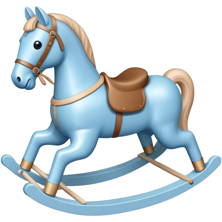 Pastel blue rocking horse toy emoji