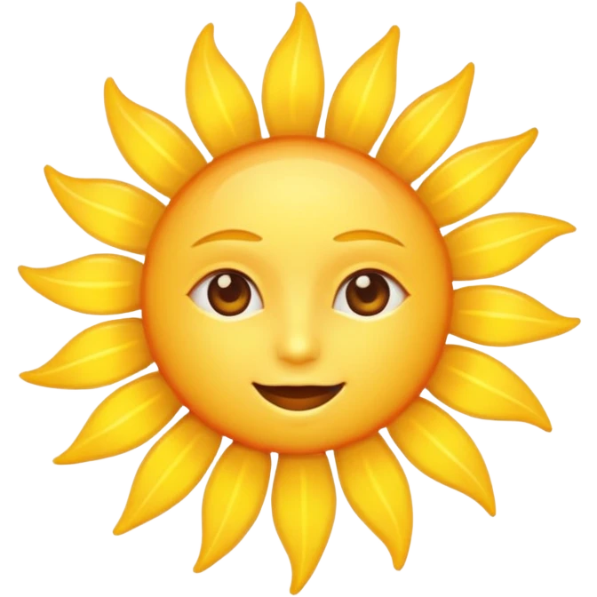 Sun, no face emoji