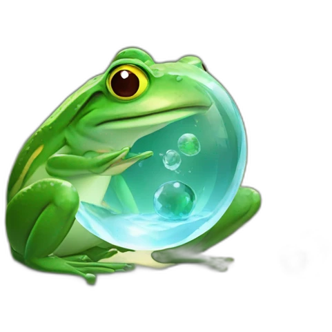 frog observing crystal ball from outside emoji