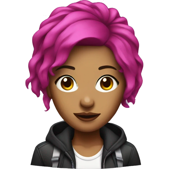 Female DJ with magenta hair  emoji