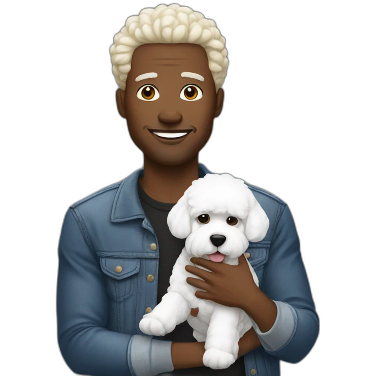 urban men with bichon emoji