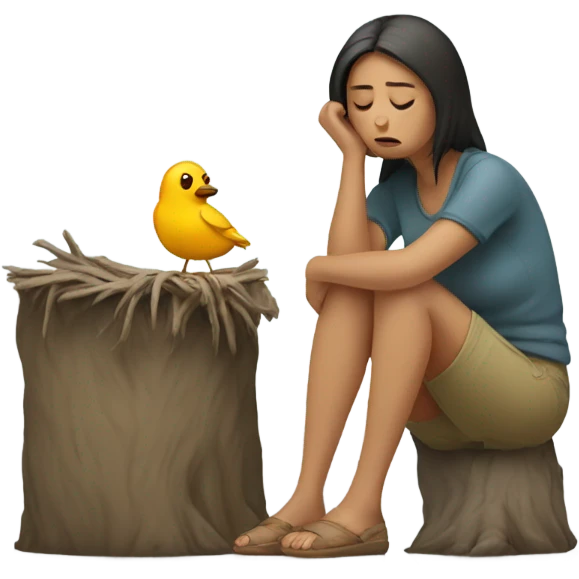 Sad woman with empty nest emoji