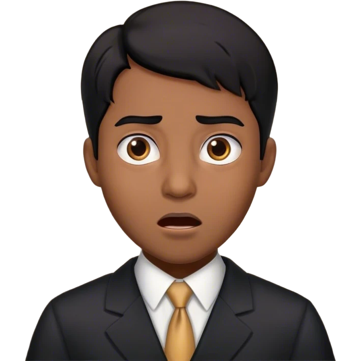 Black-haired male lawyer is surprised emoji