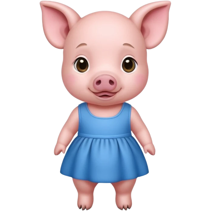 a baby pig wear blue dress emoji