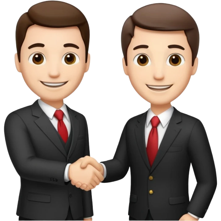 two men in business attire shaking hands emoji