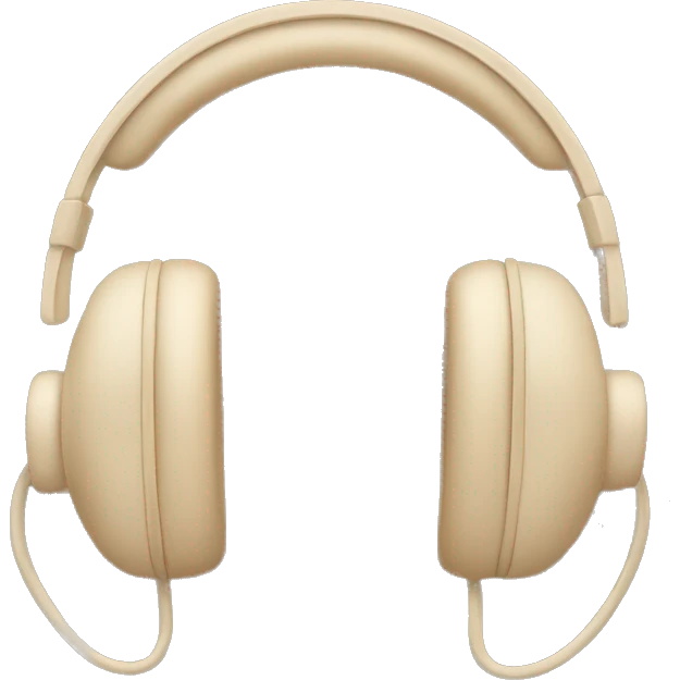 beige apple headphones with beige bows tied on the sides emoji