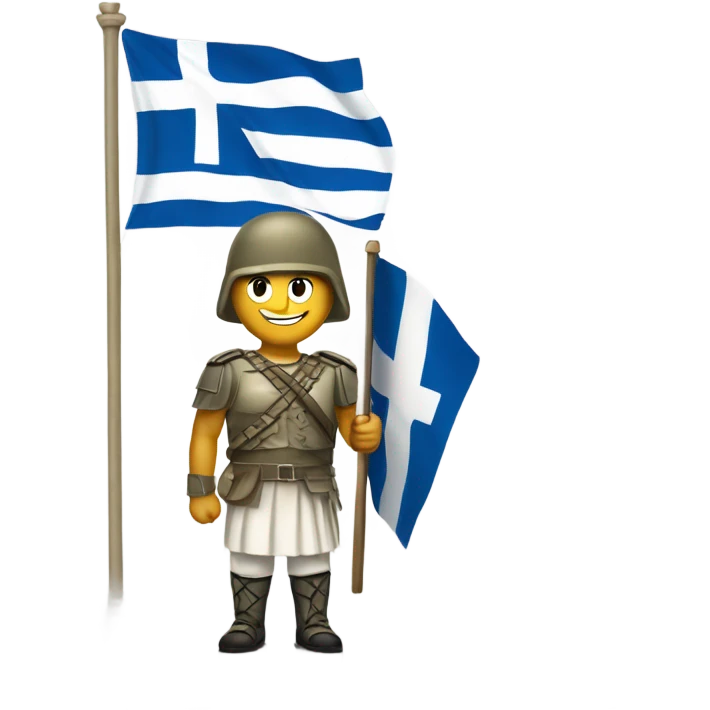 Greek military with Greek flag Thessaloniki  emoji