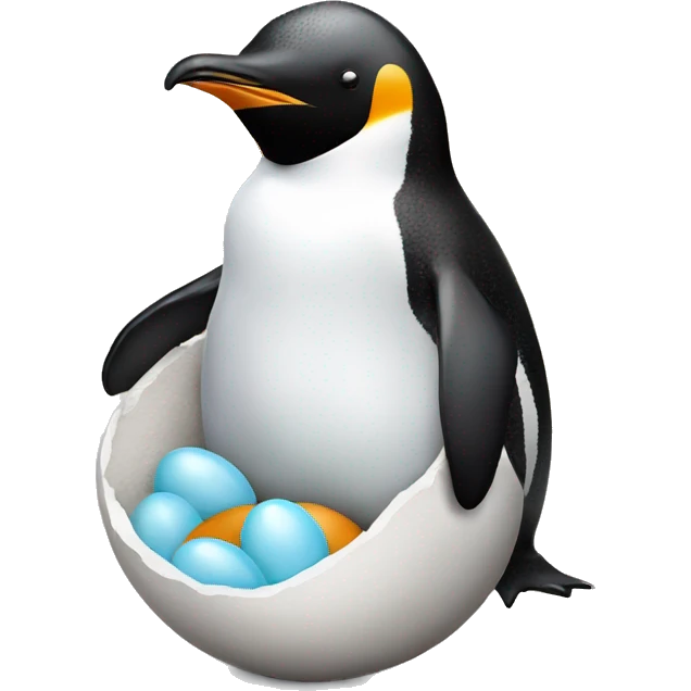 penguin laying an egg emoji