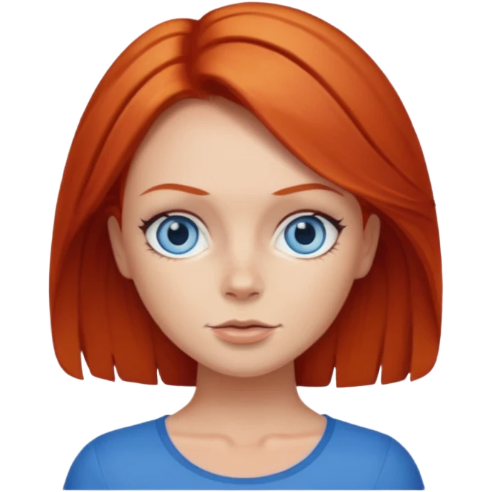 Ginger Spice with blue eyes emoji