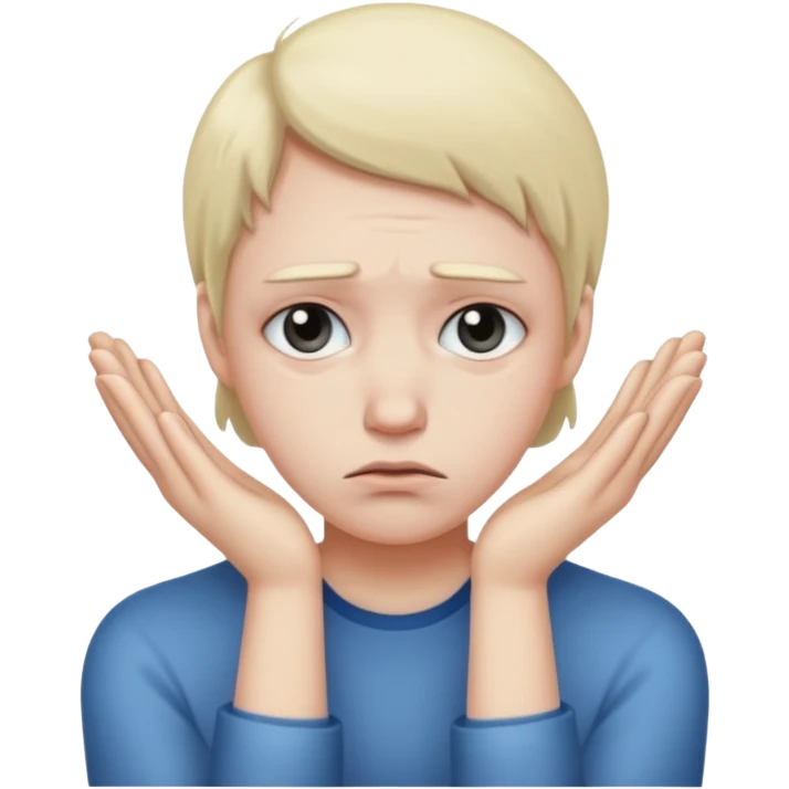 both hands down sad face emoji