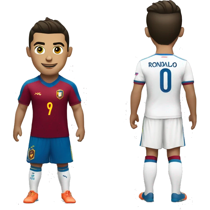 Cristiano Ronaldo with the Venezuela national team shirt, pointing up emoji