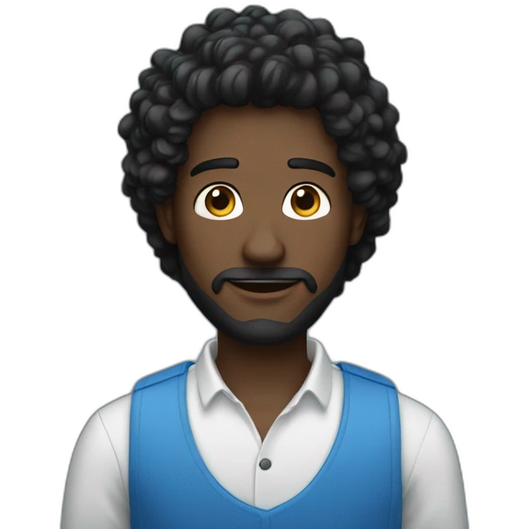 Homme cheveux noir et yeux bleu qui fait cœur avec ses mains emoji