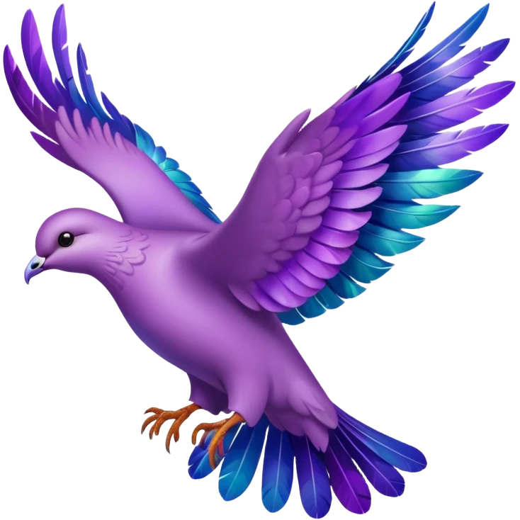 Purple dove flying emoji