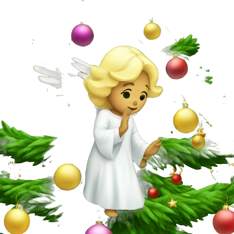 Christmas tree with angel emoji