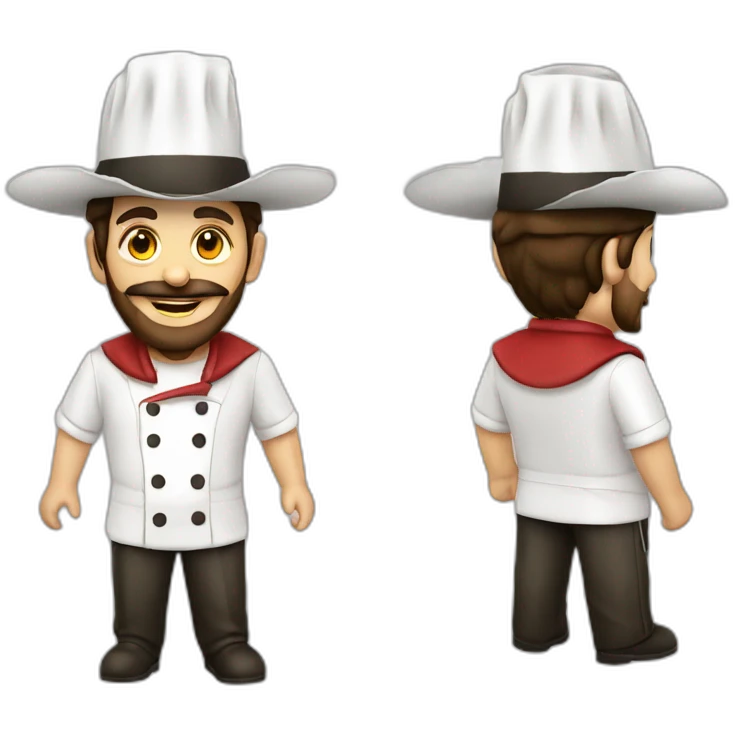 Chef argentino con barba sombrero emoji