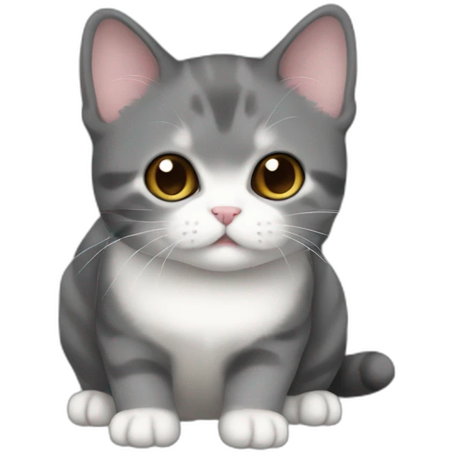Munchkin cat deep gray emoji
