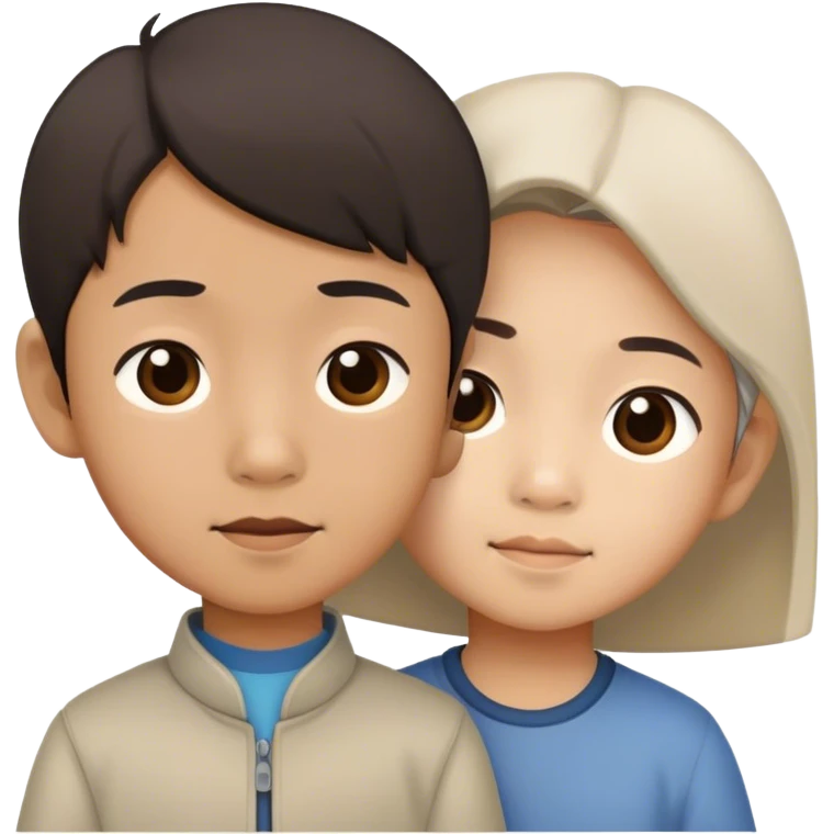 little asian boy with his older sister emoji