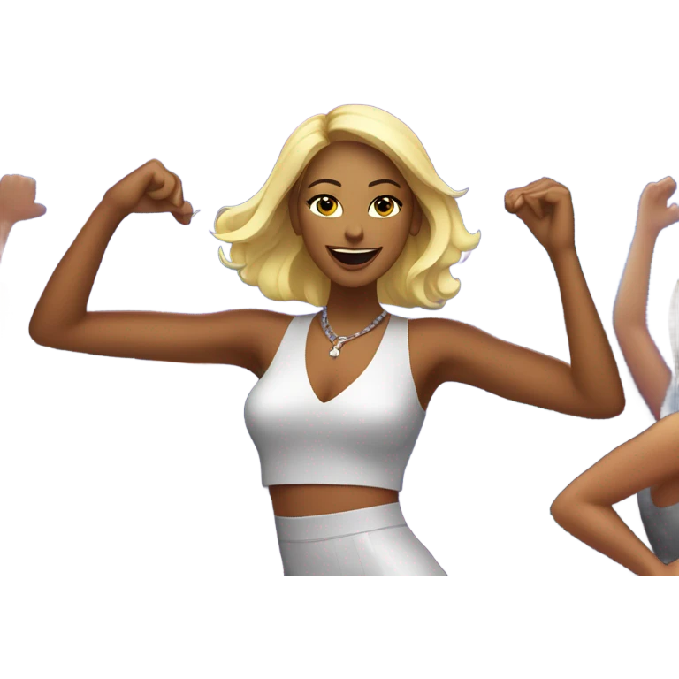 white girl in club emoji