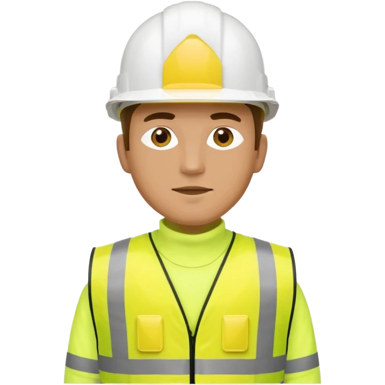 Guy with yellow reflective vest and white protection helmet emoji