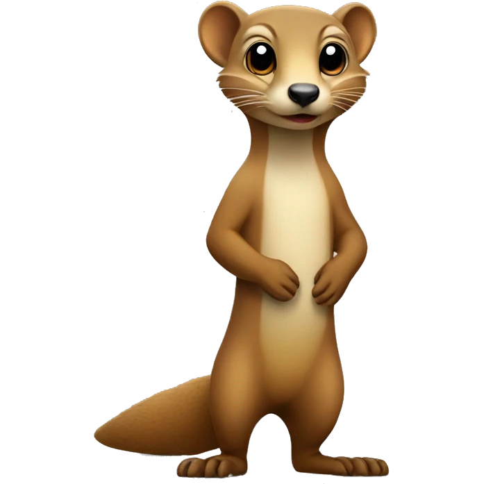 standing mongoose mascot with cute face emoji
