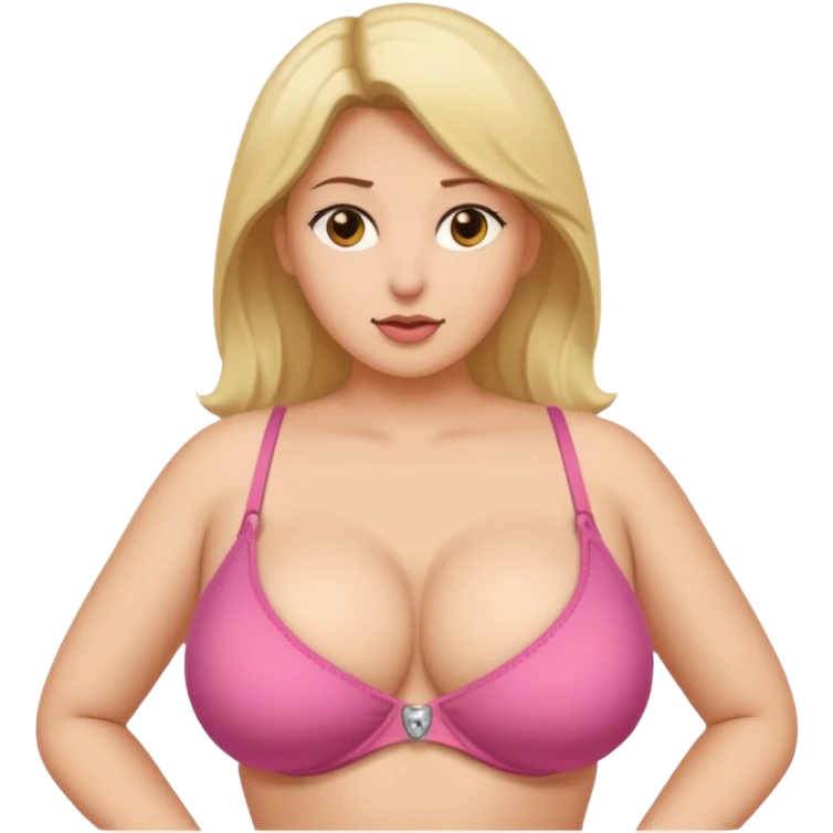 big boobed woman wearing a half bra with nipple exposed emoji