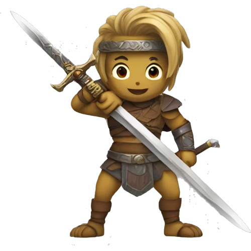 Narut0 posing with sword emoji