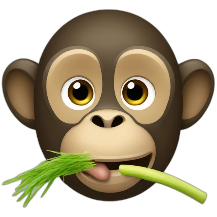 monkey eating grass emoji