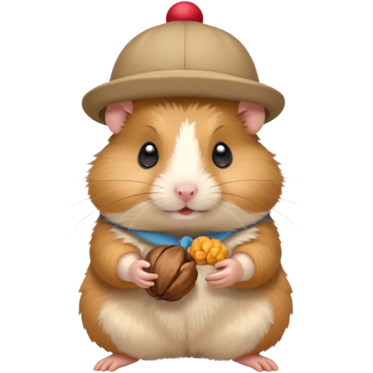 hamster holding nutz ith hat emoji