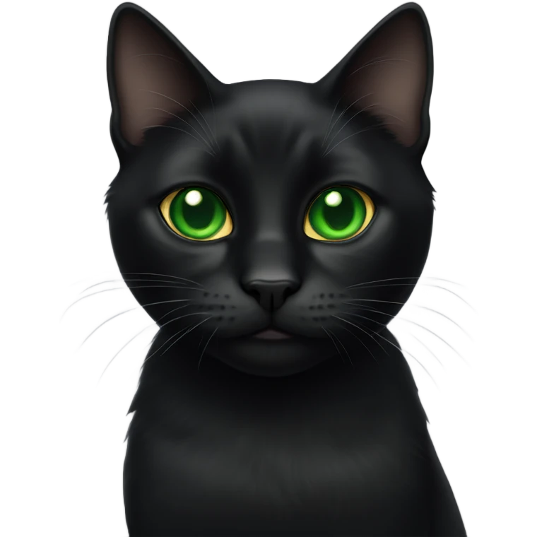Black cat with green eyes emoji