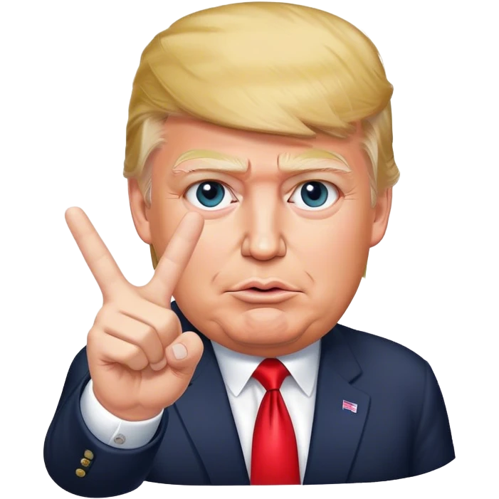 Donald  Trump shows hand  victory hyperrealistic emoji
