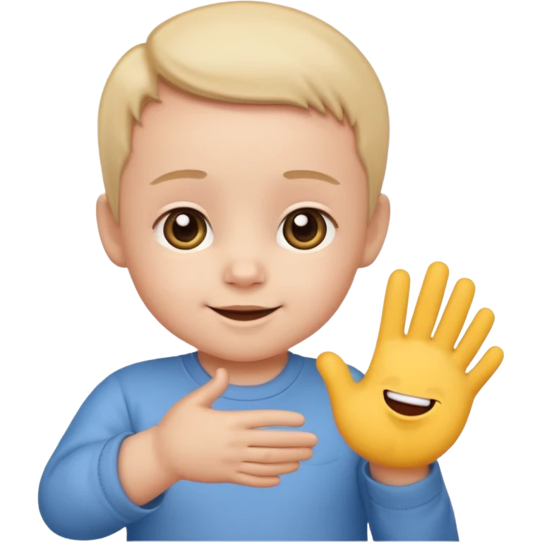 cute baby making a deal with handshake, emoji style emoji