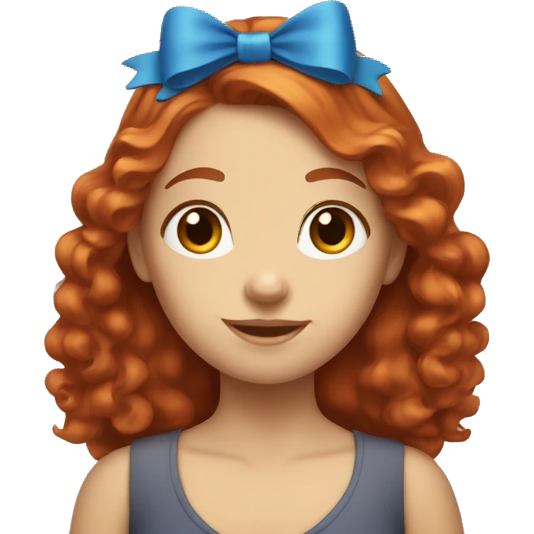 "redhair girl with blue bow in her hair" emoji