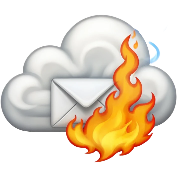 White Email with fire emoji
