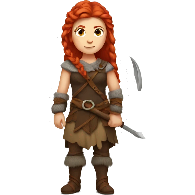 A red-haired Viking girl emoji